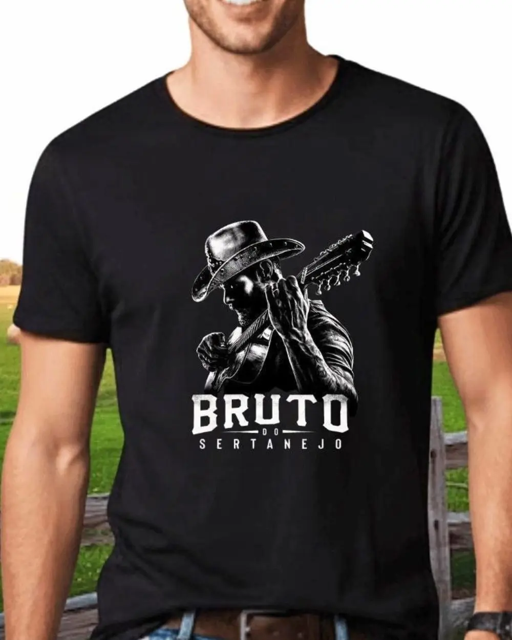Camiseta Bruto do Sertanejo, cor preto